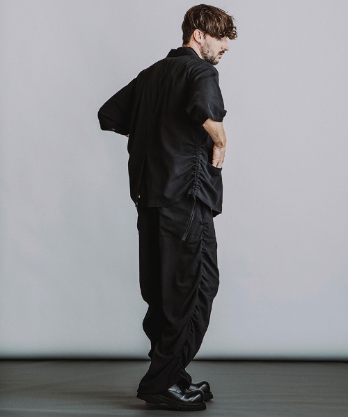 NO ID.(ノーアイディ)の「mj11634-ドローストリングスハーフスリーブ1B-JKT ジャケット(858006-496J)(テーラードジャケット・メンズ・ダークグレー/ブラック/グレー・ONE SIZE)」の15枚目の写真