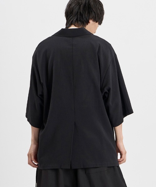 NO ID.(ノーアイディ)の「mj11634-ドローストリングスハーフスリーブ1B-JKT ジャケット(858006-496J)(テーラードジャケット・メンズ・ダークグレー/ブラック/グレー・ONE SIZE)」の17枚目の写真