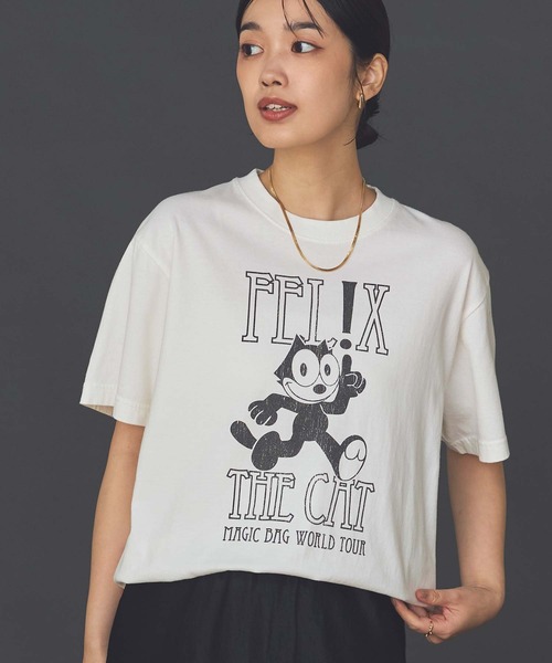 Gready Brilliant(グレディブリリアン)の「BAL_FELIXロゴT(Tシャツ/カットソー・レディース・チャコールグレー/オフホワイト・FREE)」の2枚目の写真