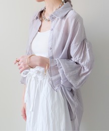 Gather Design Sheer Blouse(ギャザーデザインシアーブラウス)