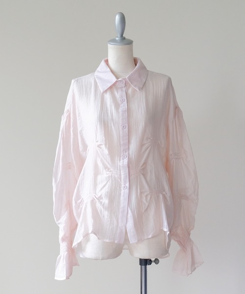 Gather Design Sheer Blouse(ギャザーデザインシアーブラウス)（シャツ
