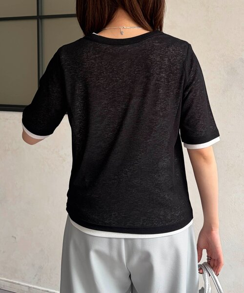 Chez toi（シェトワ）の「重ねSETシアーテレコカットソー（Tシャツ/カットソー・レディース・チャコールグレー/イエロー/ブラック・FREE）」の8枚目の写真
