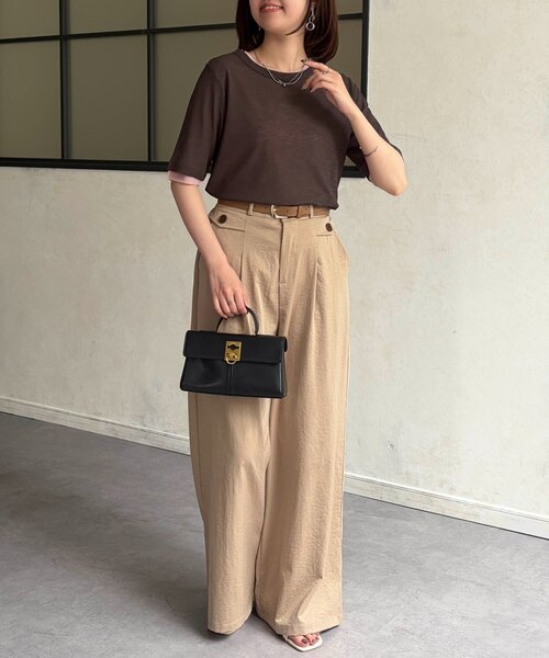 Chez toi（シェトワ）の「重ねSETシアーテレコカットソー（Tシャツ/カットソー・レディース・チャコールグレー/イエロー/ブラック・FREE）」の12枚目の写真