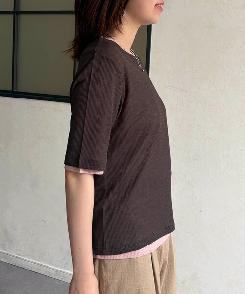 Chez toi（シェトワ）の「重ねSETシアーテレコカットソー（Tシャツ/カットソー・レディース・チャコールグレー/イエロー/ブラック・FREE）」の15枚目の写真