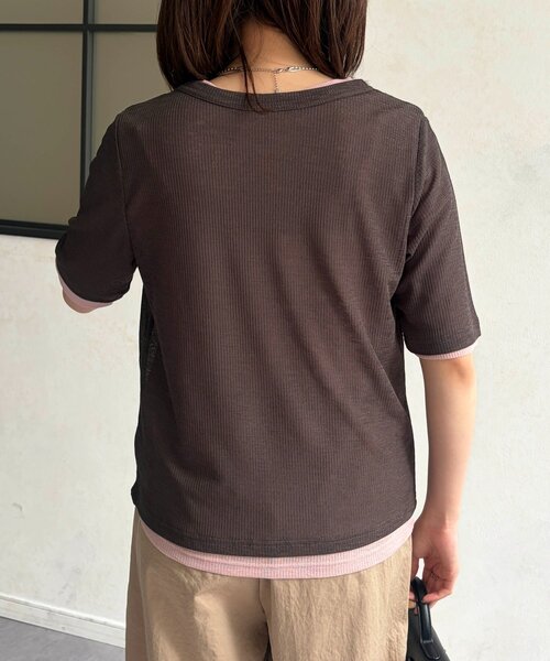 Chez toi（シェトワ）の「重ねSETシアーテレコカットソー（Tシャツ/カットソー・レディース・チャコールグレー/イエロー/ブラック・FREE）」の16枚目の写真
