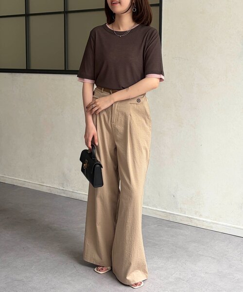 Chez toi（シェトワ）の「重ねSETシアーテレコカットソー（Tシャツ/カットソー・レディース・チャコールグレー/イエロー/ブラック・FREE）」の17枚目の写真