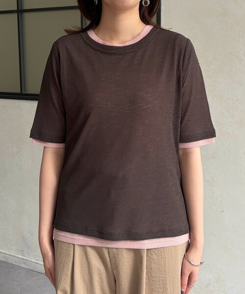 Chez toi（シェトワ）の「重ねSETシアーテレコカットソー（Tシャツ/カットソー・レディース・チャコールグレー/イエロー/ブラック・FREE）」の20枚目の写真