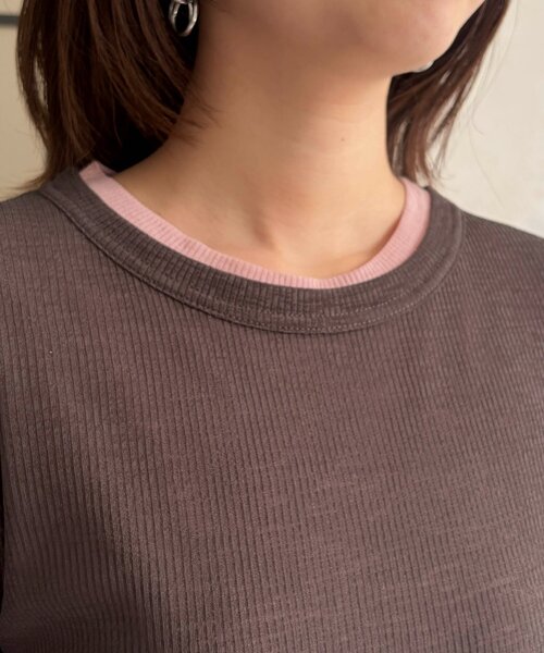 Chez toi（シェトワ）の「重ねSETシアーテレコカットソー（Tシャツ/カットソー・レディース・チャコールグレー/イエロー/ブラック・FREE）」の22枚目の写真