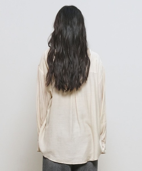 GENERAL IDEA(ジェネラルアイデア)の「【GENERAL IDEA】ルーズフィットリンクルフーディシャツ / LOOSE FIT WRINKLE HOODIE SHIRT(シャツ/ブラウス・レディース・スカイブルー/ブラック/ライトベージュ・L/M/S)」の14枚目の写真
