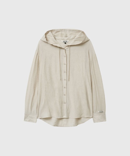 GENERAL IDEA(ジェネラルアイデア)の「【GENERAL IDEA】ルーズフィットリンクルフーディシャツ / LOOSE FIT WRINKLE HOODIE SHIRT(シャツ/ブラウス・レディース・スカイブルー/ブラック/ライトベージュ・L/M/S)」の17枚目の写真
