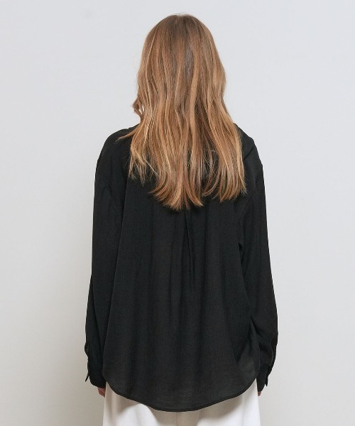 GENERAL IDEA(ジェネラルアイデア)の「【GENERAL IDEA】ルーズフィットリンクルフーディシャツ / LOOSE FIT WRINKLE HOODIE SHIRT(シャツ/ブラウス・レディース・スカイブルー/ブラック/ライトベージュ・L/M/S)」の7枚目の写真