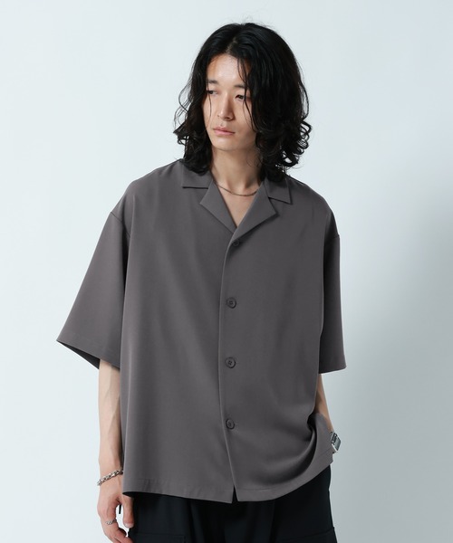 RAGEBLUE(レイジブルー)の「<接触冷感>【LUXURY+EASY】LOOSE SILHOUETTE OPEN COLLAR SHIRTS/ラグイージーオープンカラーシャツ【セットアップ対応】(シャツ/ブラウス・メンズ・グレー/ホワイト/ブルー/ブラック・LARGE/MEDIUM)」の1枚目の写真