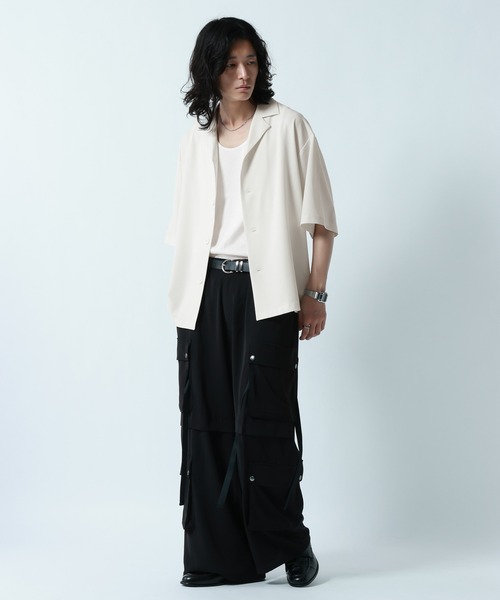RAGEBLUE(レイジブルー)の「<接触冷感>【LUXURY+EASY】LOOSE SILHOUETTE OPEN COLLAR SHIRTS/ラグイージーオープンカラーシャツ【セットアップ対応】(シャツ/ブラウス・メンズ・グレー/ホワイト/ブルー/ブラック・LARGE/MEDIUM)」の8枚目の写真