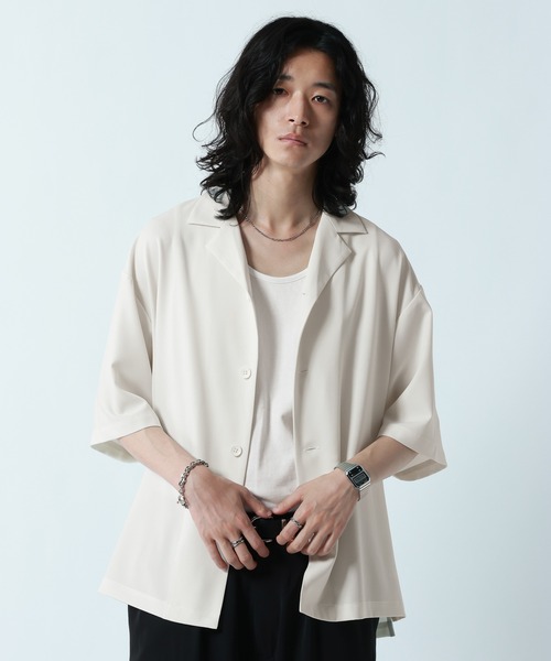 RAGEBLUE(レイジブルー)の「<接触冷感>【LUXURY+EASY】LOOSE SILHOUETTE OPEN COLLAR SHIRTS/ラグイージーオープンカラーシャツ【セットアップ対応】(シャツ/ブラウス・メンズ・グレー/ホワイト/ブルー/ブラック・LARGE/MEDIUM)」の10枚目の写真