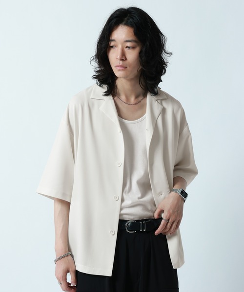 RAGEBLUE(レイジブルー)の「<接触冷感>【LUXURY+EASY】LOOSE SILHOUETTE OPEN COLLAR SHIRTS/ラグイージーオープンカラーシャツ【セットアップ対応】(シャツ/ブラウス・メンズ・グレー/ホワイト/ブルー/ブラック・LARGE/MEDIUM)」の11枚目の写真