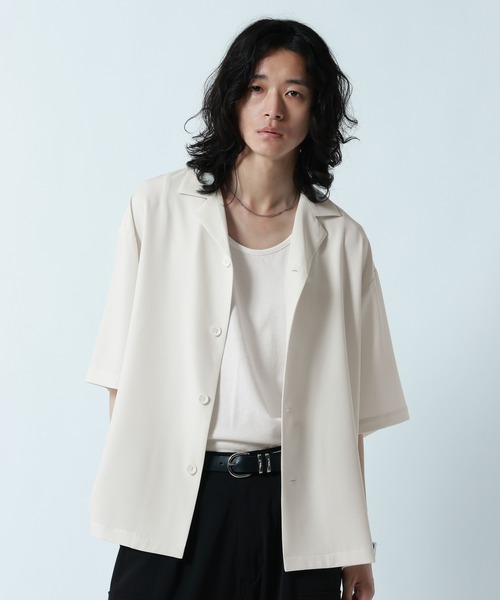 RAGEBLUE(レイジブルー)の「<接触冷感>【LUXURY+EASY】LOOSE SILHOUETTE OPEN COLLAR SHIRTS/ラグイージーオープンカラーシャツ【セットアップ対応】(シャツ/ブラウス・メンズ・グレー/ホワイト/ブルー/ブラック・LARGE/MEDIUM)」の12枚目の写真