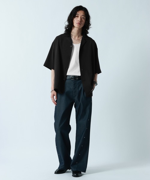 RAGEBLUE(レイジブルー)の「<接触冷感>【LUXURY+EASY】LOOSE SILHOUETTE OPEN COLLAR SHIRTS/ラグイージーオープンカラーシャツ【セットアップ対応】(シャツ/ブラウス・メンズ・グレー/ホワイト/ブルー/ブラック・LARGE/MEDIUM)」の18枚目の写真