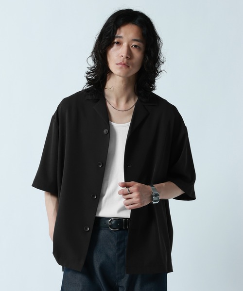 RAGEBLUE(レイジブルー)の「<接触冷感>【LUXURY+EASY】LOOSE SILHOUETTE OPEN COLLAR SHIRTS/ラグイージーオープンカラーシャツ【セットアップ対応】(シャツ/ブラウス・メンズ・グレー/ホワイト/ブルー/ブラック・LARGE/MEDIUM)」の19枚目の写真
