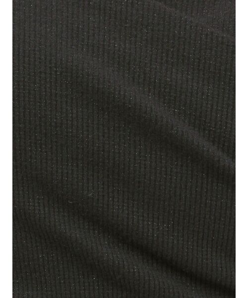 GYDA(ジェイダ)の「ラメテレコハーフスリーブカシュクールオフショルショートトップス(Tシャツ/カットソー・レディース・ブラック/オフホワイト/グレー・FREE)」の11枚目の写真