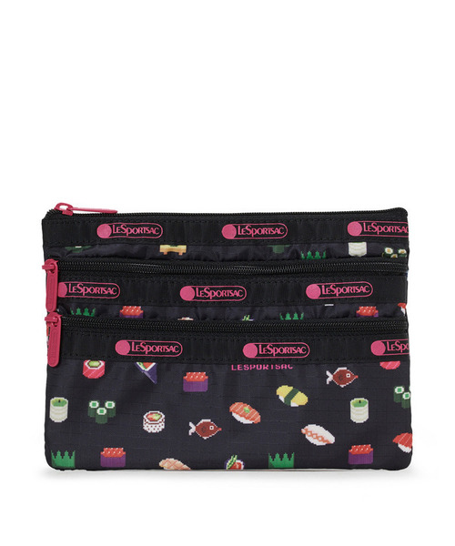 りぼっちさん専用出品3 3ZIP COSMETIC ヘイ！オマチ！（ポーチ）｜LeSportsac