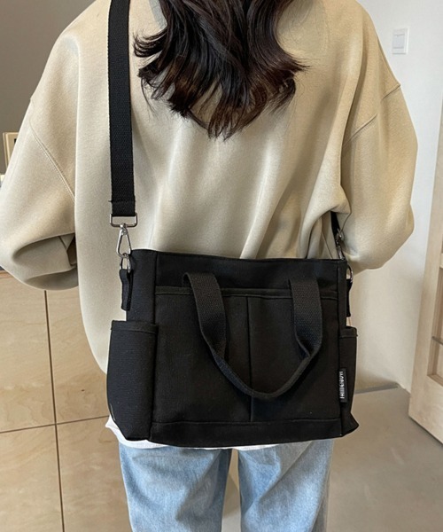 Miniministore(ミニミニストア)の「キャンバストートバッグ 無地肩掛けバッグ(トートバッグ・レディース・アイボリー/ブラック/ベージュ・FREE)」の17枚目の写真