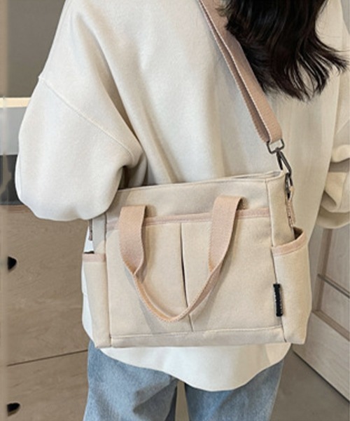 Miniministore(ミニミニストア)の「キャンバストートバッグ 無地肩掛けバッグ(トートバッグ・レディース・アイボリー/ブラック/ベージュ・FREE)」の13枚目の写真