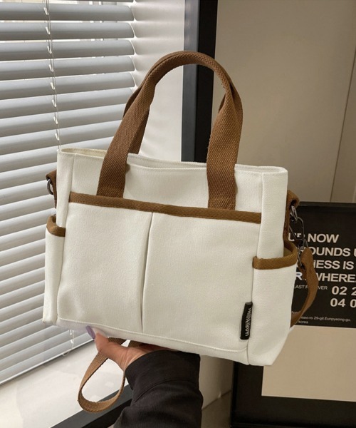 Miniministore(ミニミニストア)の「キャンバストートバッグ 無地肩掛けバッグ(トートバッグ・レディース・アイボリー/ブラック/ベージュ・FREE)」の11枚目の写真