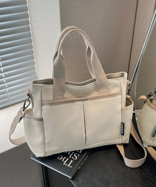 Miniministore(ミニミニストア)の「キャンバストートバッグ 無地肩掛けバッグ(トートバッグ・レディース・アイボリー/ブラック/ベージュ・FREE)」の10枚目の写真