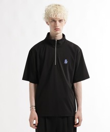 HARE | 【接触冷感】フラワーHAREパッチハーフジップカット(HARE)(Tシャツ/カットソー)