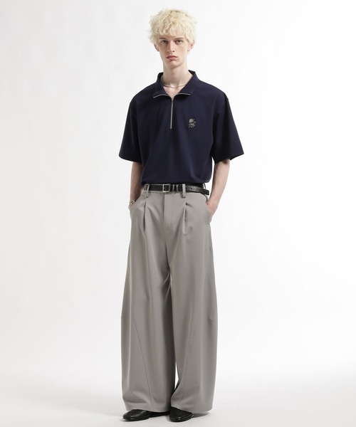 HARE（ハレ）の「【接触冷感】フラワーHAREパッチハーフジップカット(HARE)（Tシャツ/カットソー・メンズ・ホワイト/ブルー/ブラック・FREE）」の10枚目の写真