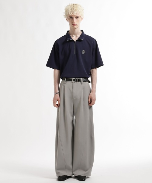 HARE（ハレ）の「【接触冷感】フラワーHAREパッチハーフジップカット(HARE)（Tシャツ/カットソー・メンズ・ホワイト/ブルー/ブラック・FREE）」の9枚目の写真