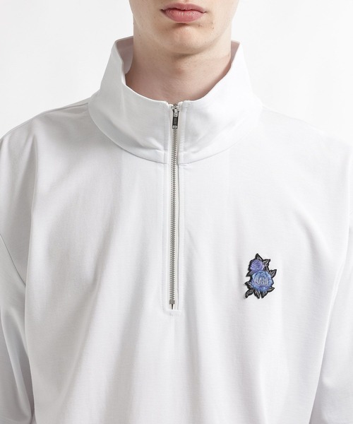 HARE（ハレ）の「【接触冷感】フラワーHAREパッチハーフジップカット(HARE)（Tシャツ/カットソー・メンズ・ホワイト/ブルー/ブラック・FREE）」の21枚目の写真