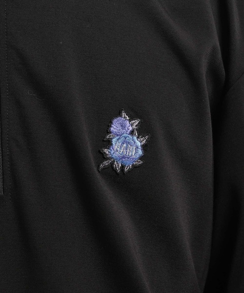 HARE（ハレ）の「【接触冷感】フラワーHAREパッチハーフジップカット(HARE)（Tシャツ/カットソー・メンズ・ホワイト/ブルー/ブラック・FREE）」の16枚目の写真
