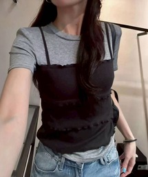 フェイクレイヤードキャミソールTシャツ