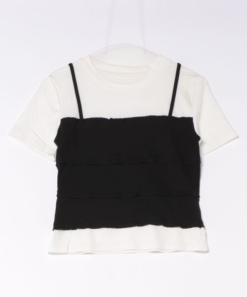SpRay(スプレイ)の「フェイクレイヤードキャミソールTシャツ(Tシャツ/カットソー・レディース・ホワイト/グレー/ブラック・FREE)」の20枚目の写真