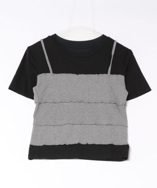 SpRay(スプレイ)の「フェイクレイヤードキャミソールTシャツ(Tシャツ/カットソー・レディース・ホワイト/グレー/ブラック・FREE)」の21枚目の写真