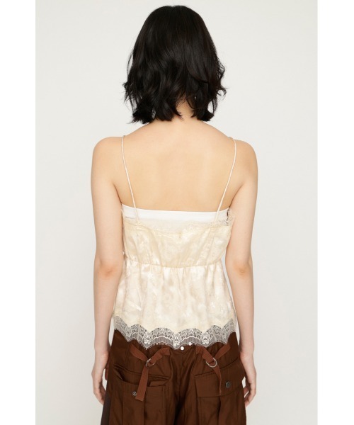 SLY(スライ)の「JQ SATIN LACE CAMI TOPS ジャガードサテンレースキャミトップス 夏服 秋服(キャミソール・レディース・アイボリー/ライトブルー・FREE)」の10枚目の写真