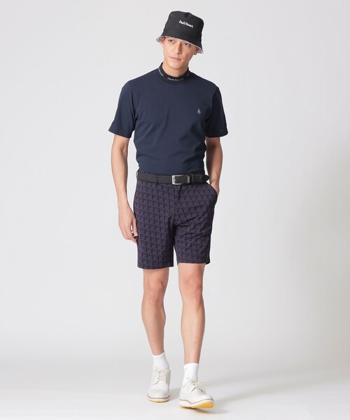 Paul Stuart(ポールスチュアート)の「【GOLF Men’s/吸水速乾/UVカット/保型性/イージーケア】PSロゴリブモックネック半袖シャツ(Tシャツ/カットソー・メンズ・ブラック/ダークネイビー/ホワイト・M/L/XL)」の6枚目の写真