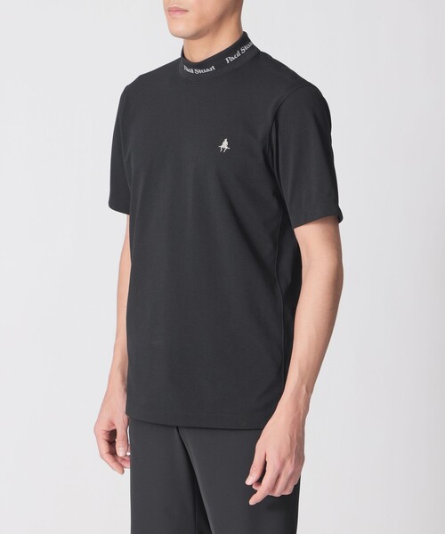 Paul Stuart(ポールスチュアート)の「【GOLF Men’s/吸水速乾/UVカット/保型性/イージーケア】PSロゴリブモックネック半袖シャツ(Tシャツ/カットソー・メンズ・ブラック/ダークネイビー/ホワイト・M/L/XL)」の8枚目の写真
