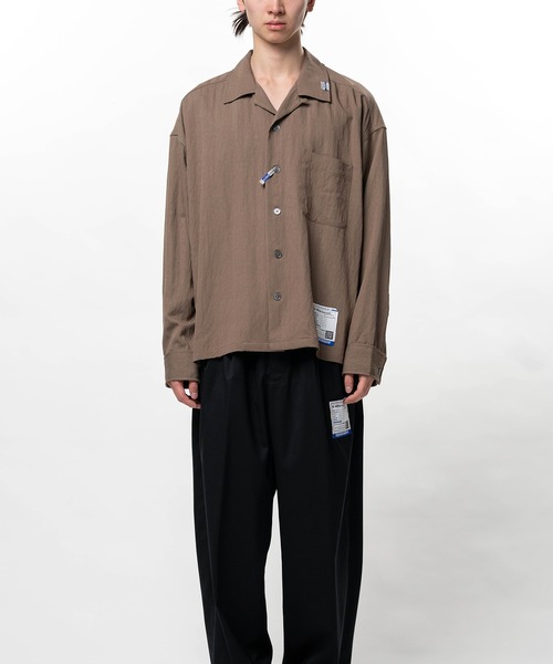 In・stru(men-tal).(インストルメンタル)の「Rayon Nylon Long Sleeve Shirt(シャツ/ブラウス・メンズ・ホワイト/ブラウン/ミント/ブラック・46/44)」の3枚目の写真