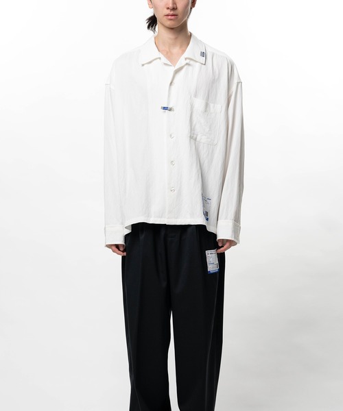 In・stru(men-tal).(インストルメンタル)の「Rayon Nylon Long Sleeve Shirt(シャツ/ブラウス・メンズ・ホワイト/ブラウン/ミント/ブラック・46/44)」の1枚目の写真