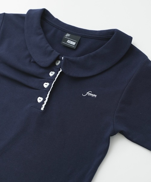 FCMM(エフシーエムエム)の「FRONT GATHER POLO SS / フロントギャザーポロSS(ポロシャツ・レディース・チャコールグレー/杢グレー/アイボリー/ネイビー・MEDIUM/SMALL)」の4枚目の写真