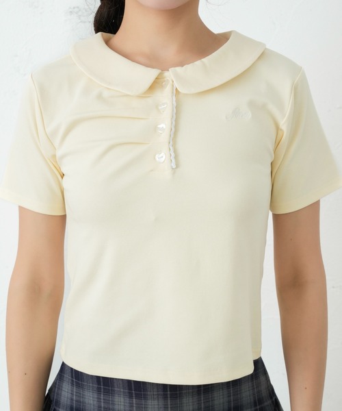 FCMM(エフシーエムエム)の「FRONT GATHER POLO SS / フロントギャザーポロSS(ポロシャツ・レディース・チャコールグレー/杢グレー/アイボリー/ネイビー・MEDIUM/SMALL)」の20枚目の写真