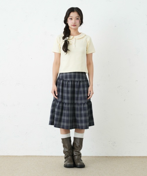 FCMM(エフシーエムエム)の「FRONT GATHER POLO SS / フロントギャザーポロSS(ポロシャツ・レディース・チャコールグレー/杢グレー/アイボリー/ネイビー・MEDIUM/SMALL)」の12枚目の写真