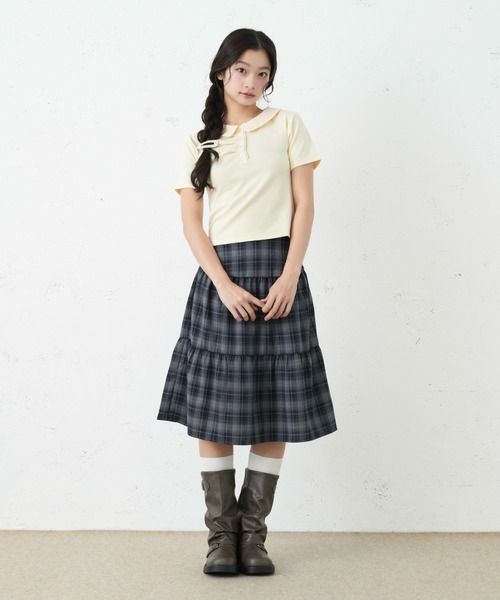 FCMM(エフシーエムエム)の「FRONT GATHER POLO SS / フロントギャザーポロSS(ポロシャツ・レディース・チャコールグレー/杢グレー/アイボリー/ネイビー・MEDIUM/SMALL)」の14枚目の写真
