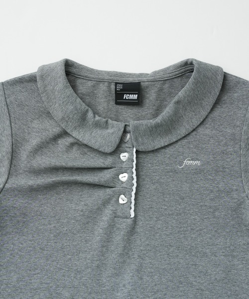 FCMM(エフシーエムエム)の「FRONT GATHER POLO SS / フロントギャザーポロSS(ポロシャツ・レディース・チャコールグレー/杢グレー/アイボリー/ネイビー・MEDIUM/SMALL)」の21枚目の写真
