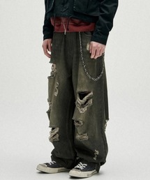NOT4NERD（ノットフォーナード）の「NOT4NERD/ノットフォーナード/Hidden Symbol Distressed Denim Pants（デニムパンツ）」