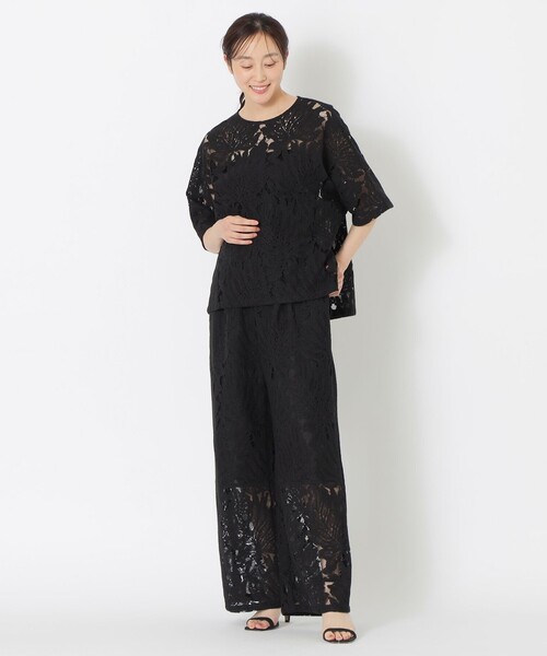 S.ESSENTIALS（エスエッセンシャルズ）の「リーフレースドルマンブラウス（シャツ/ブラウス・レディース・ホワイト/ブラック・38）」の4枚目の写真