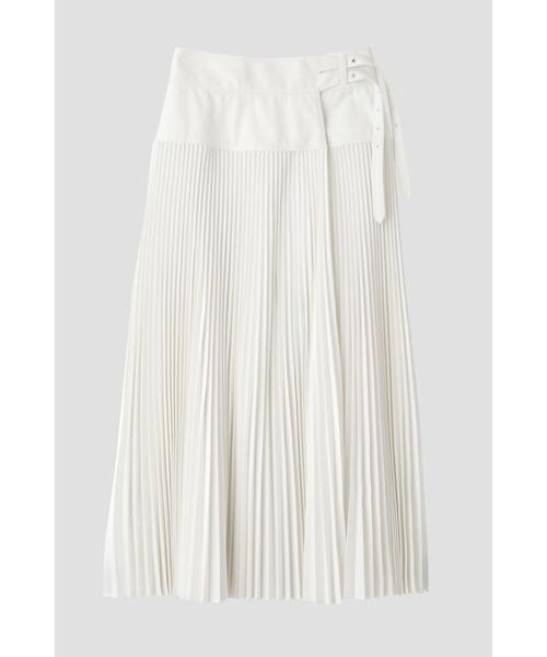 YLEVE(イレーヴ)の「YLEVE / BOURRIENNE T/C TWILL SKIRT(スカート・レディース・ホワイト/ネイビー・1/0/2)」の5枚目の写真