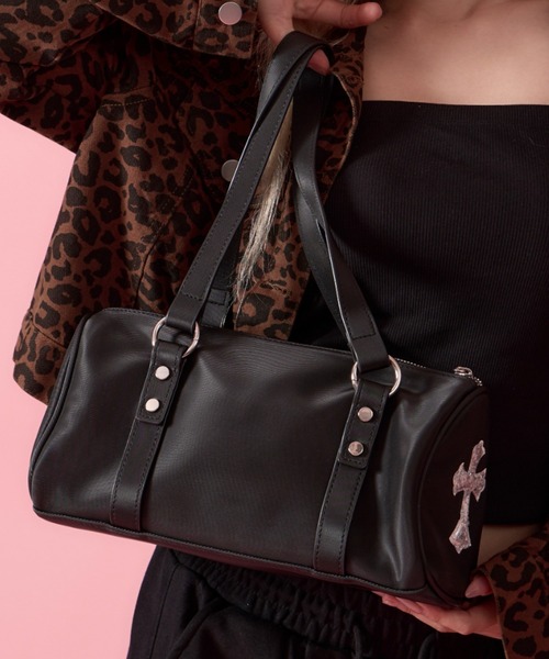 Rhinestone Mini Boston Bag / ラインストーン付きミニボストンバッグ